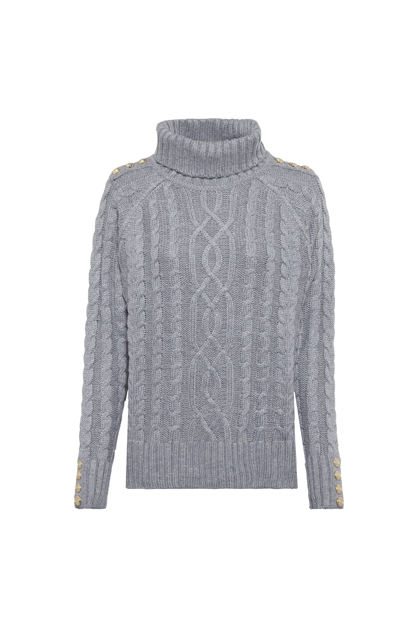 Ontario Roll Neck Knit (Soft Grey Marl)