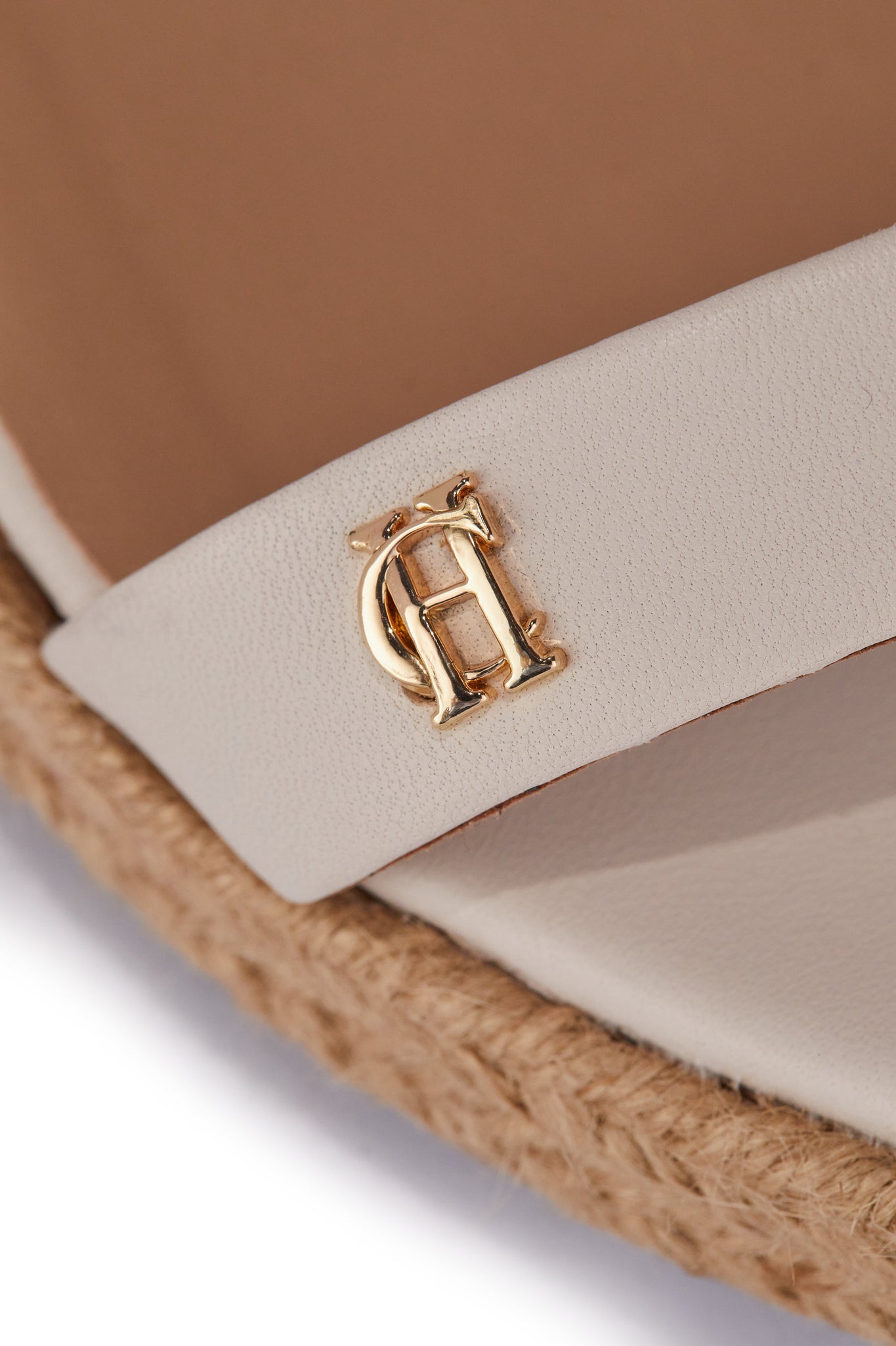 St Lucia Espadrille Wedge (Cream Leather)