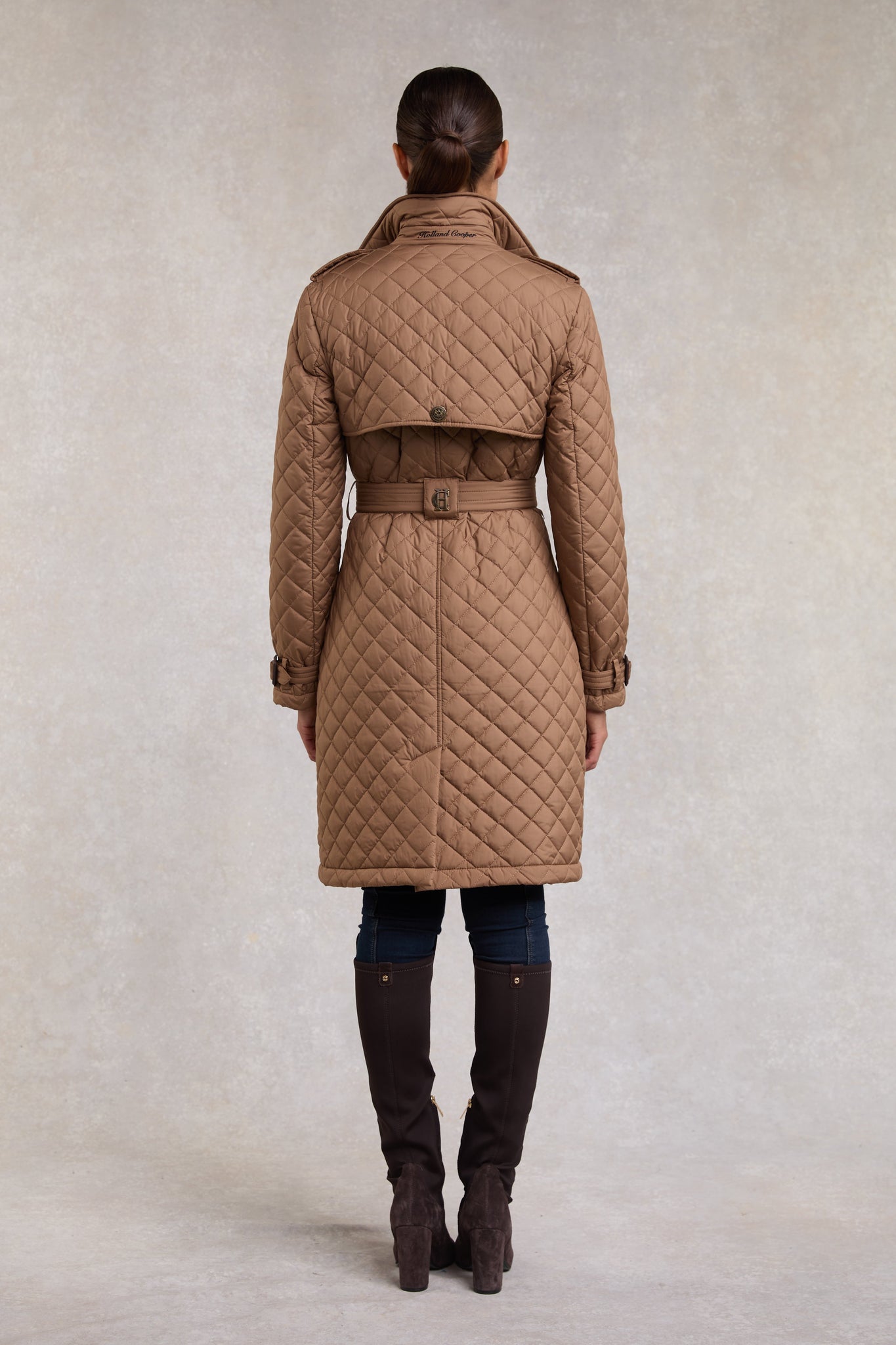 Grayson Quilted Trench Coat (Coffee)