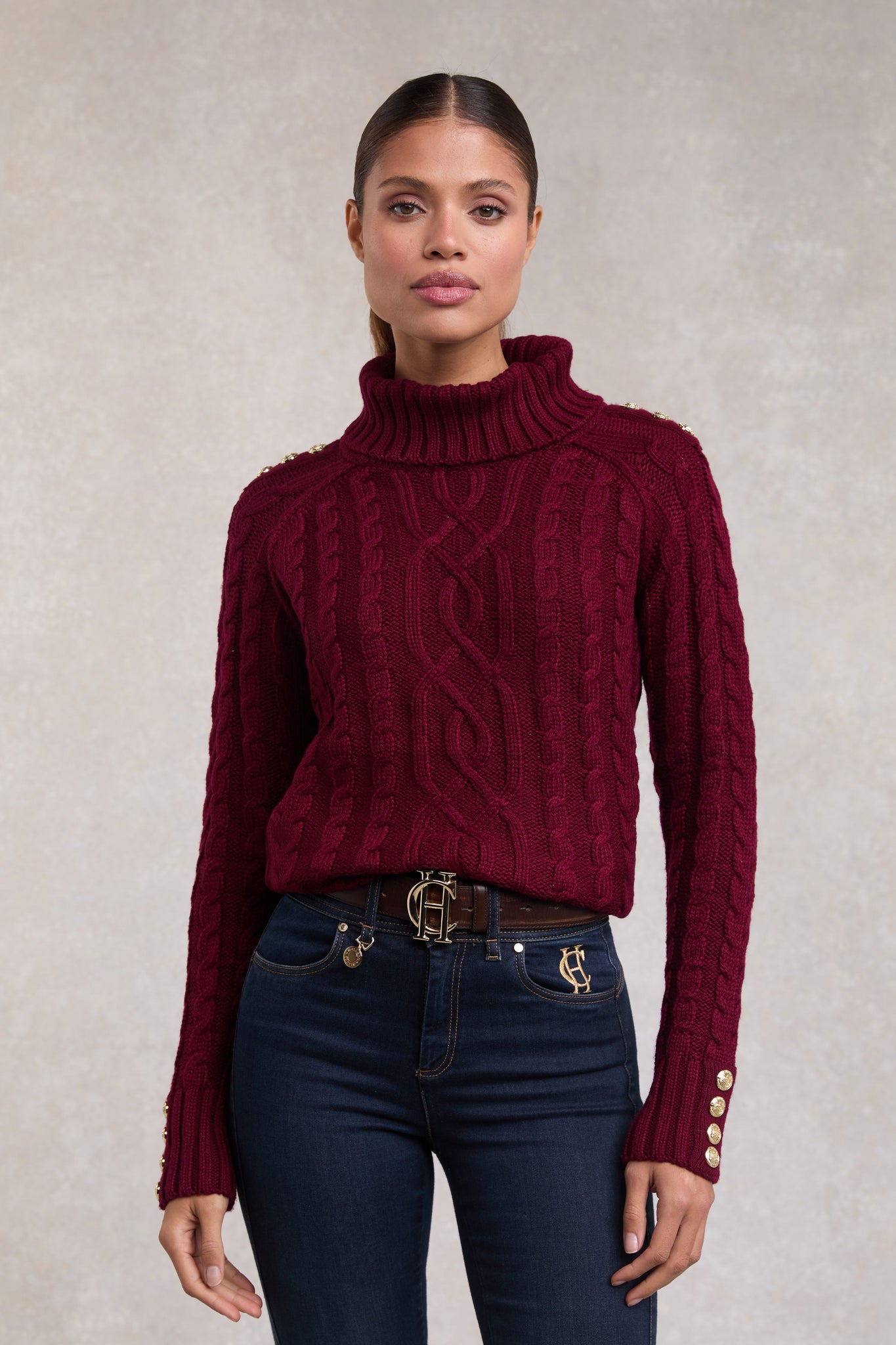 Ontario Roll Neck Knit (Merlot)