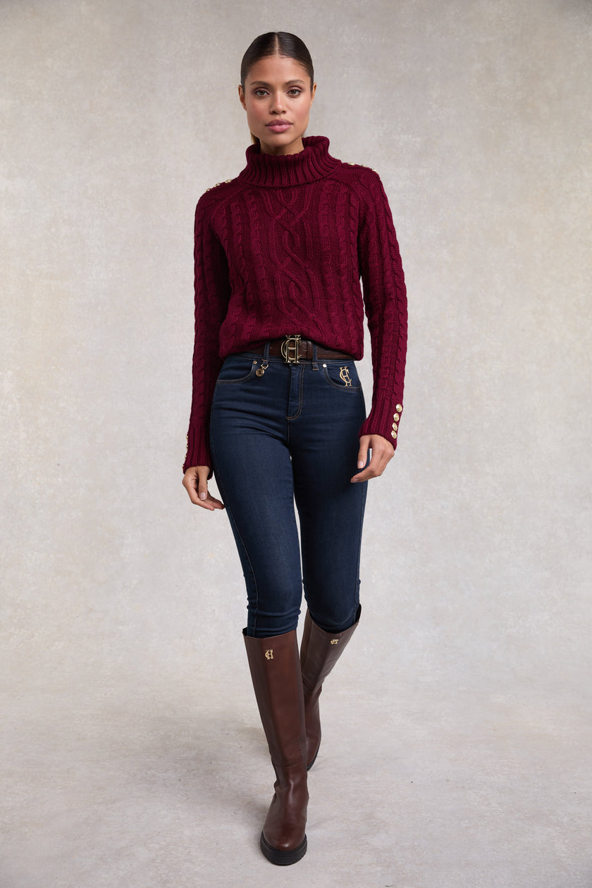 Ontario Roll Neck Knit (Merlot)