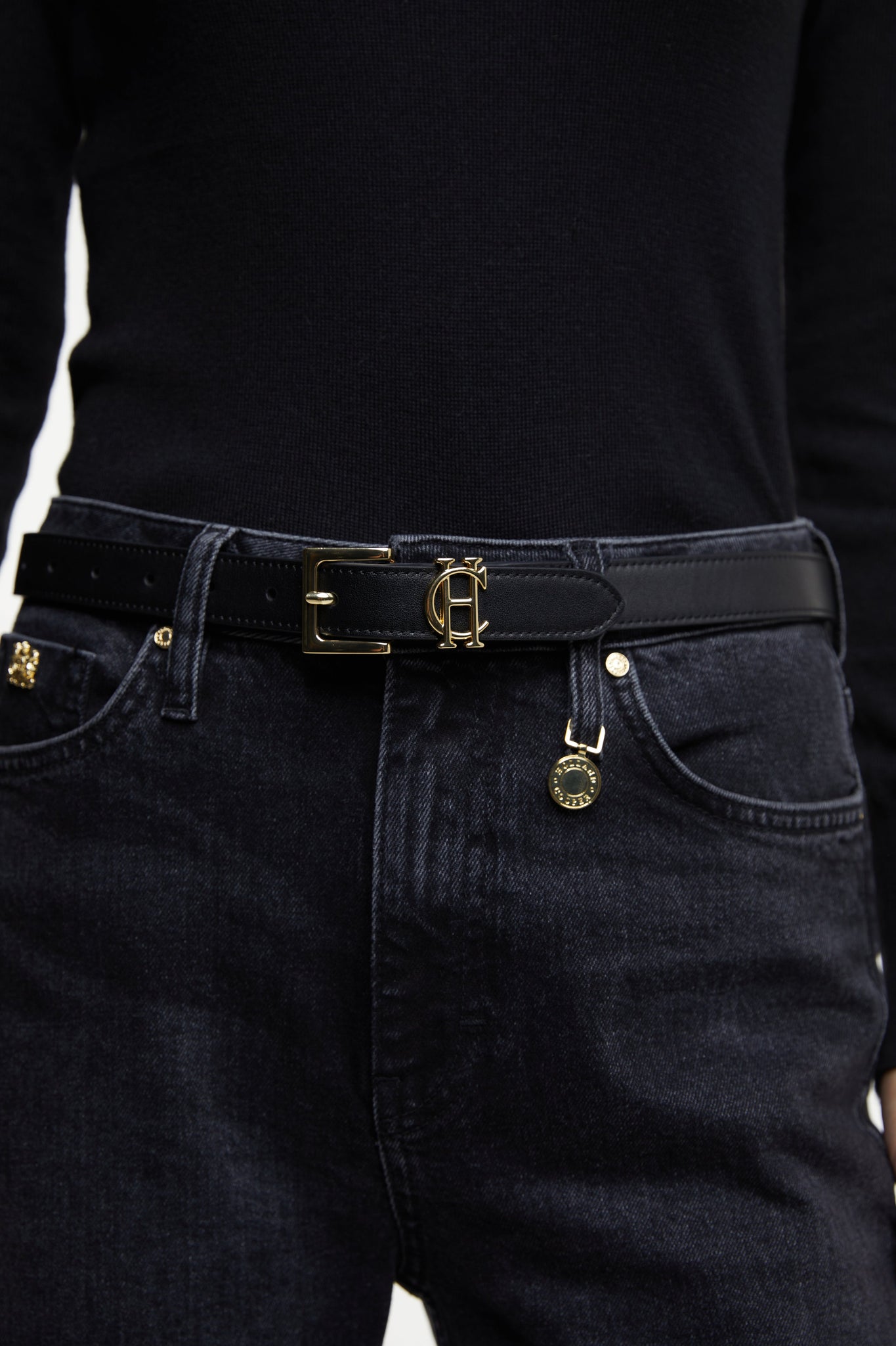 Abbot Leather Belt (Black Gold)