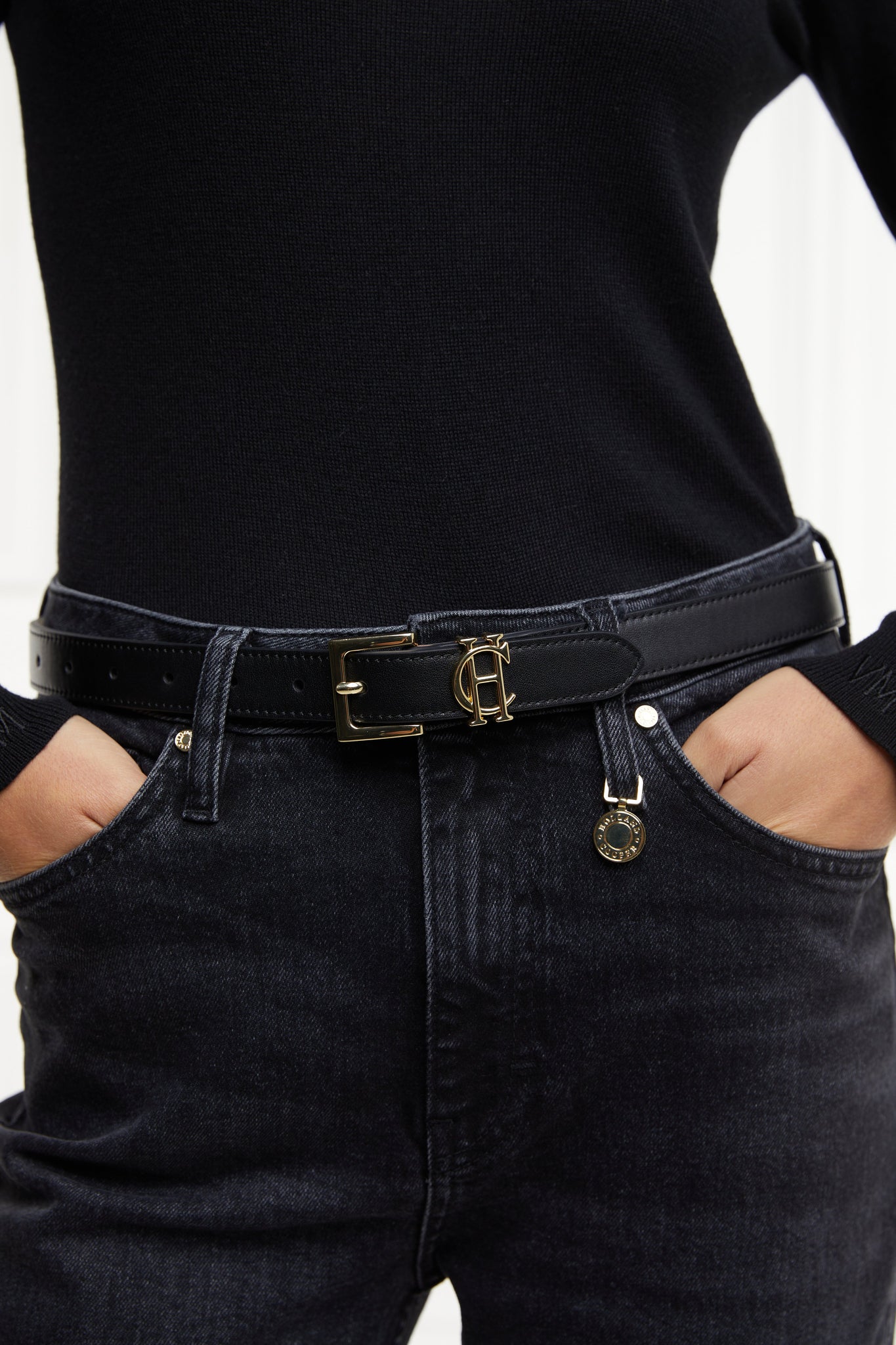 Abbot Leather Belt (Black Gold)