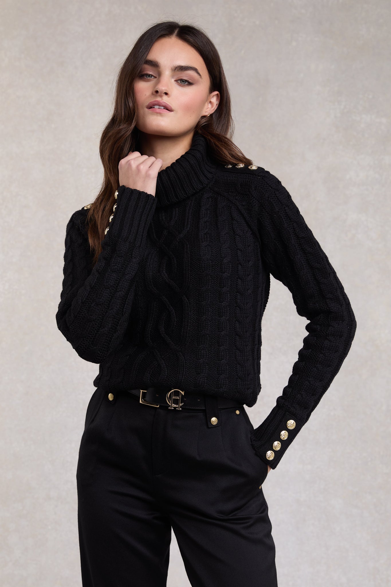 Ontario Roll Neck Knit (Black)