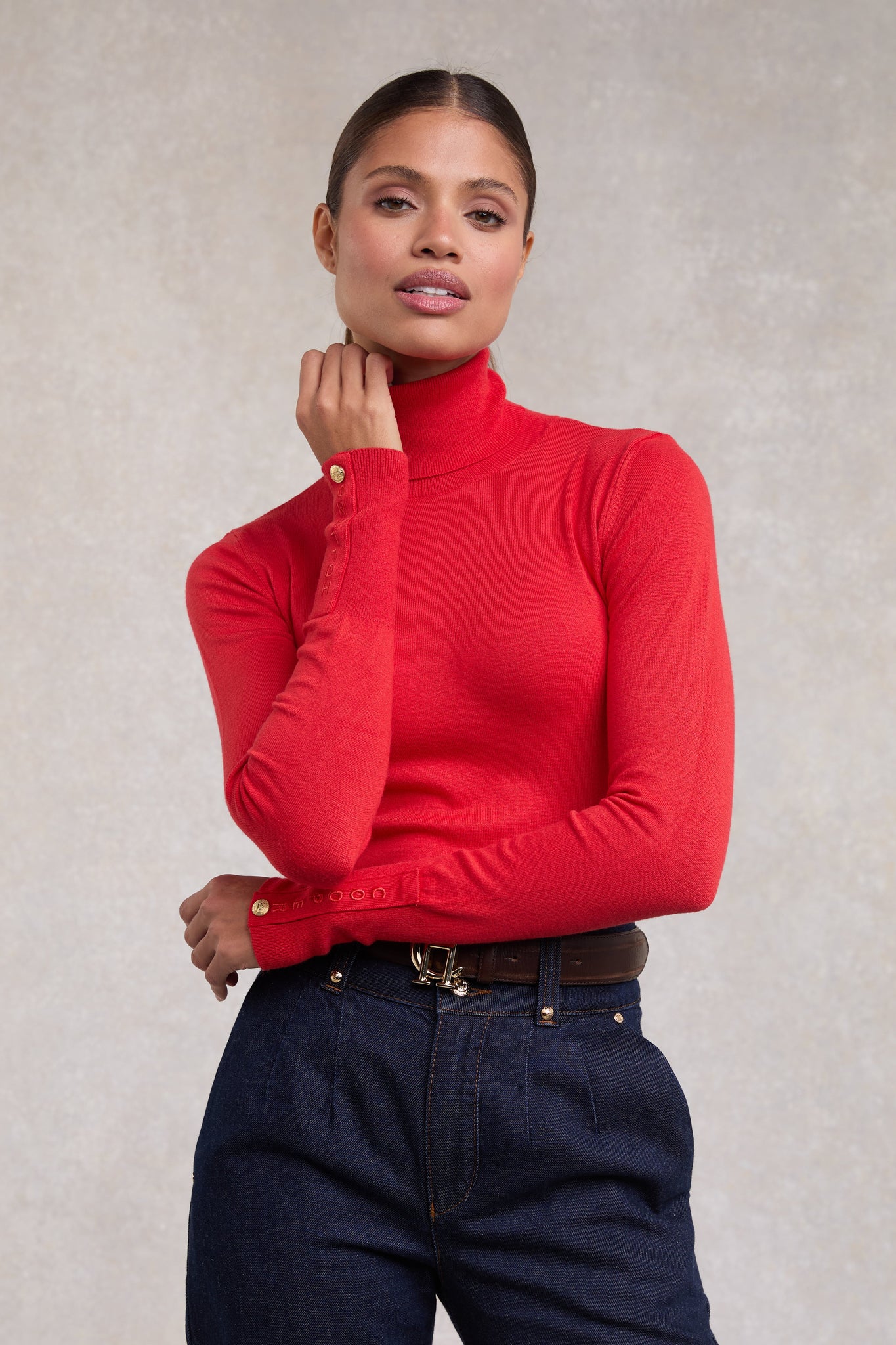 Embroidered Roll Neck Knit (Neroli)