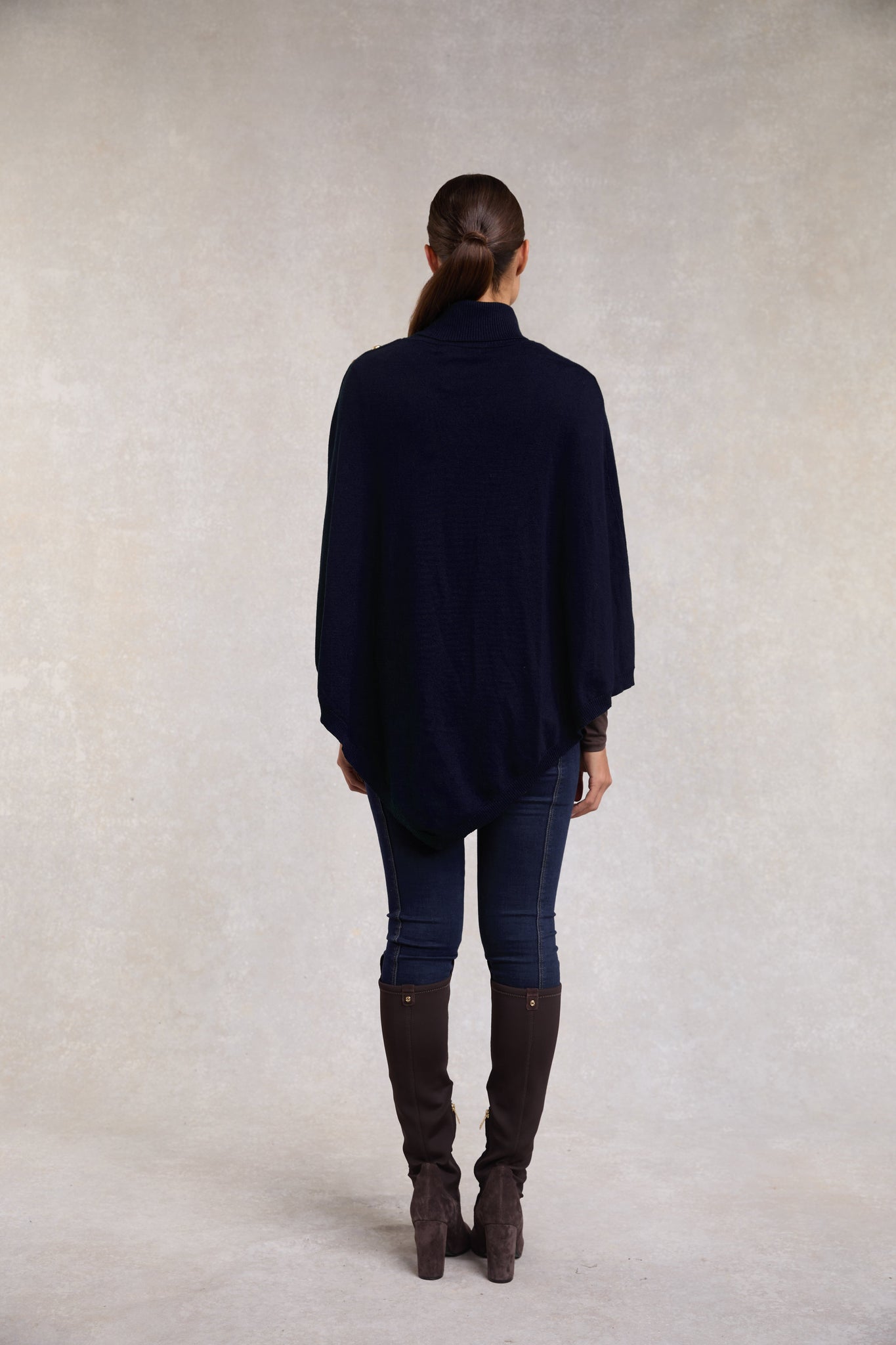 Roll Neck Cape (Ink Navy)