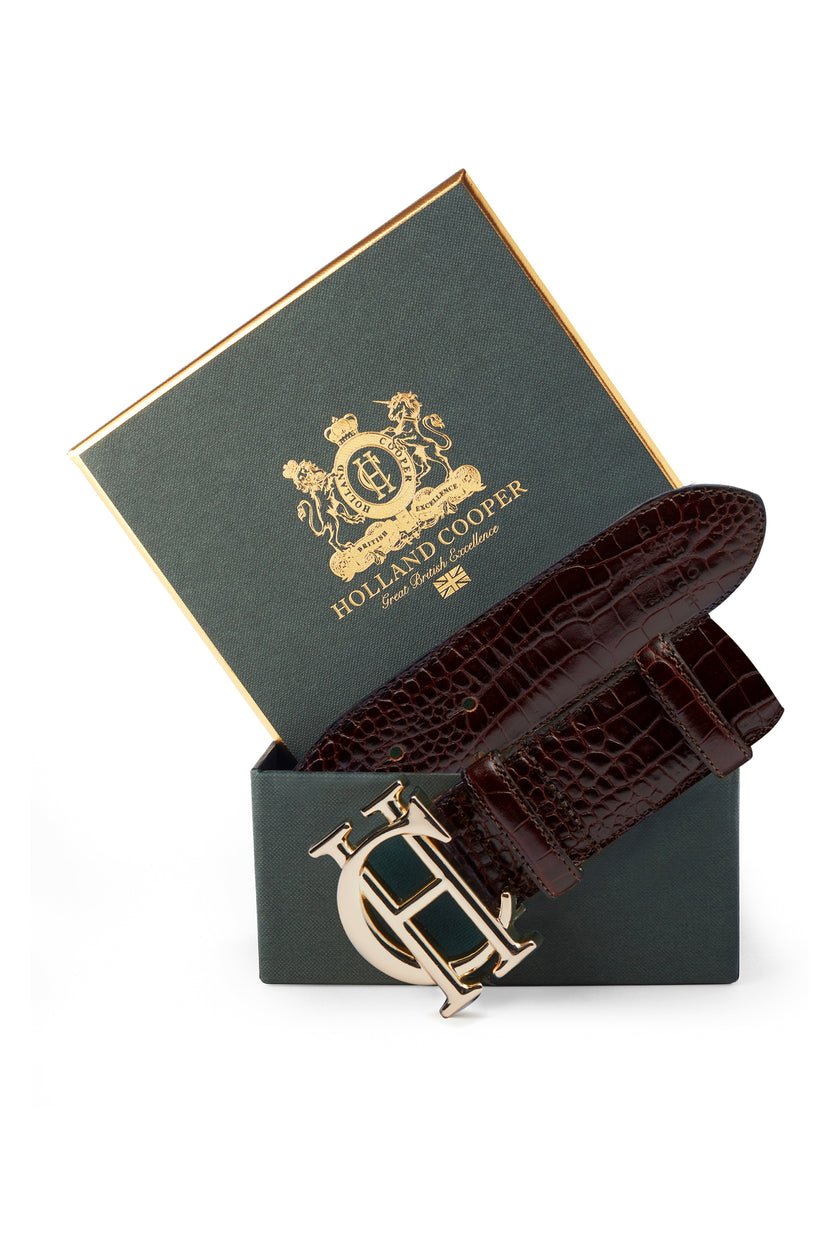 HC Classic Belt (Merlot Croc)