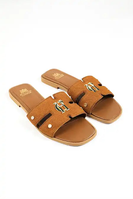 Monogram Slides (Tan Suede)