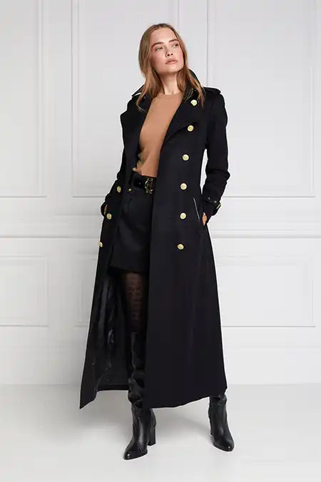 Full Length Marlborough Trench Coat (Soft Black)