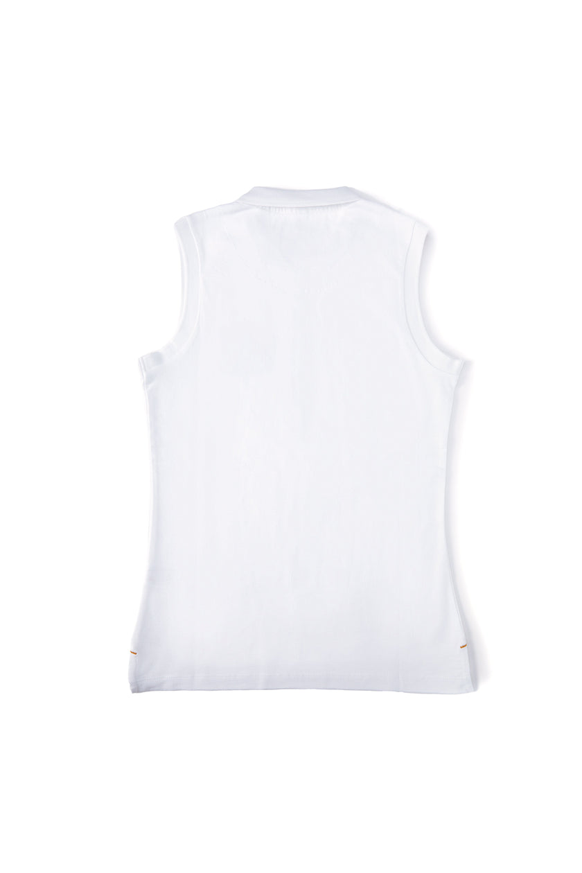 Sleeveless Polo Shirt (White)